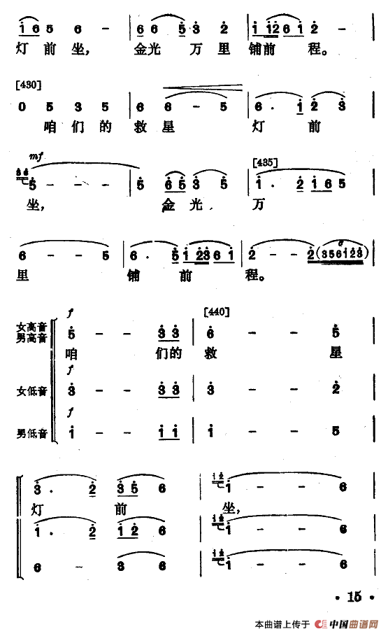 永不下岗（小舞剧主旋律谱）