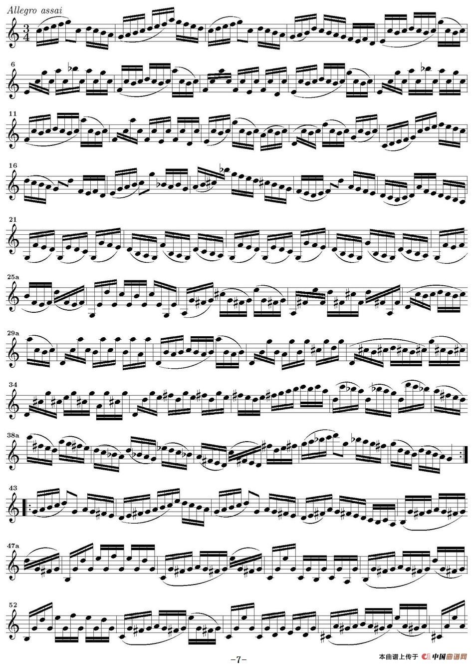 Bach Sonata BWV1005（无伴奏小提琴组曲）