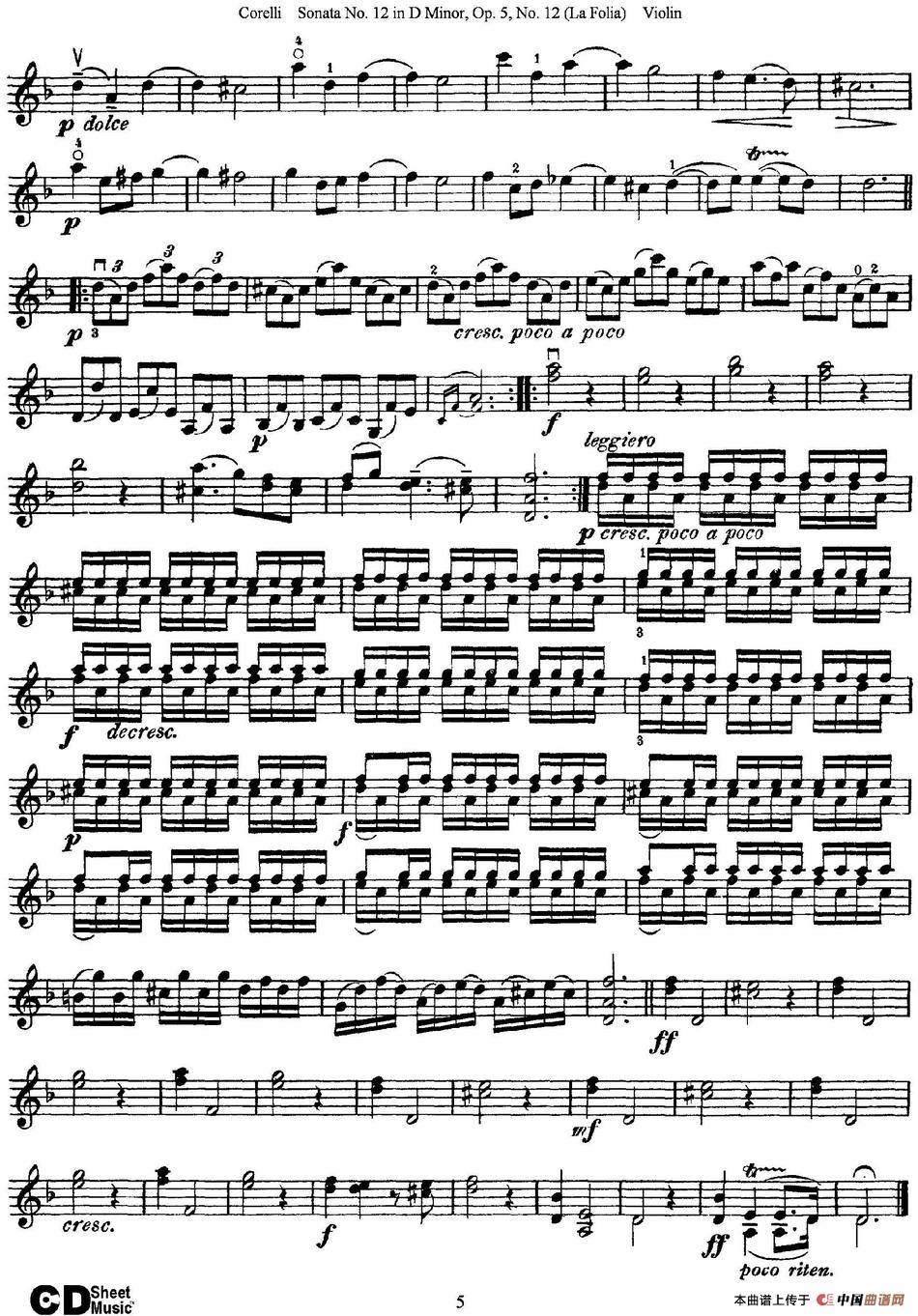 Sonata No.12 in D Minor Op.5 No.12