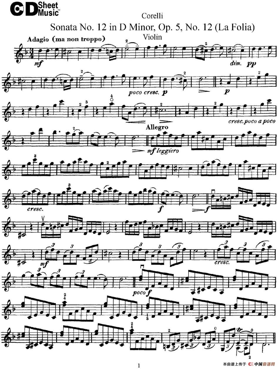 Sonata No.12 in D Minor Op.5 No.12