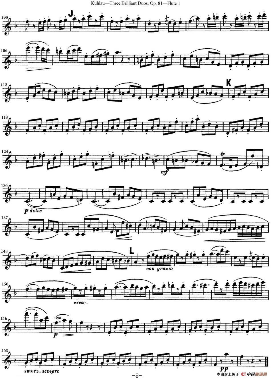 库劳长笛二重奏练习三段OP.81——Flute 1（NO.2）