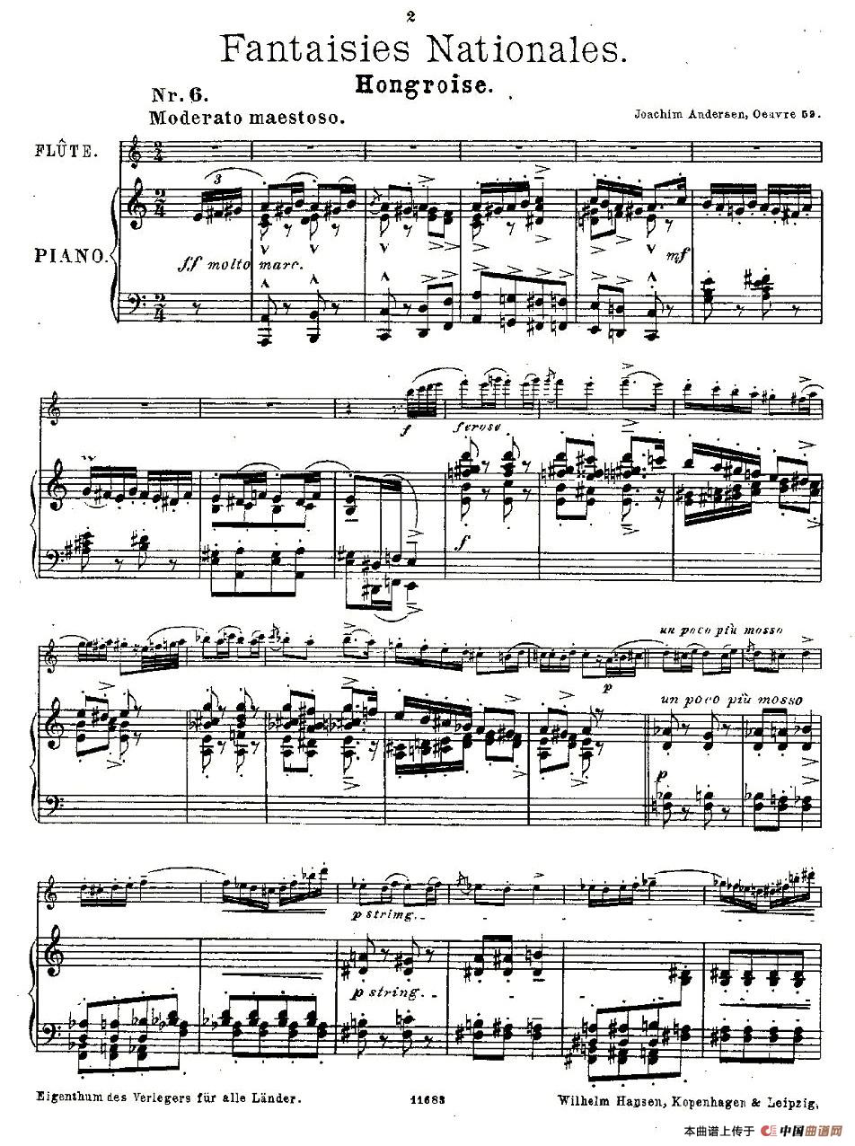 Fantaisies nationales. Op. 59, 6. （长笛+钢琴伴奏）