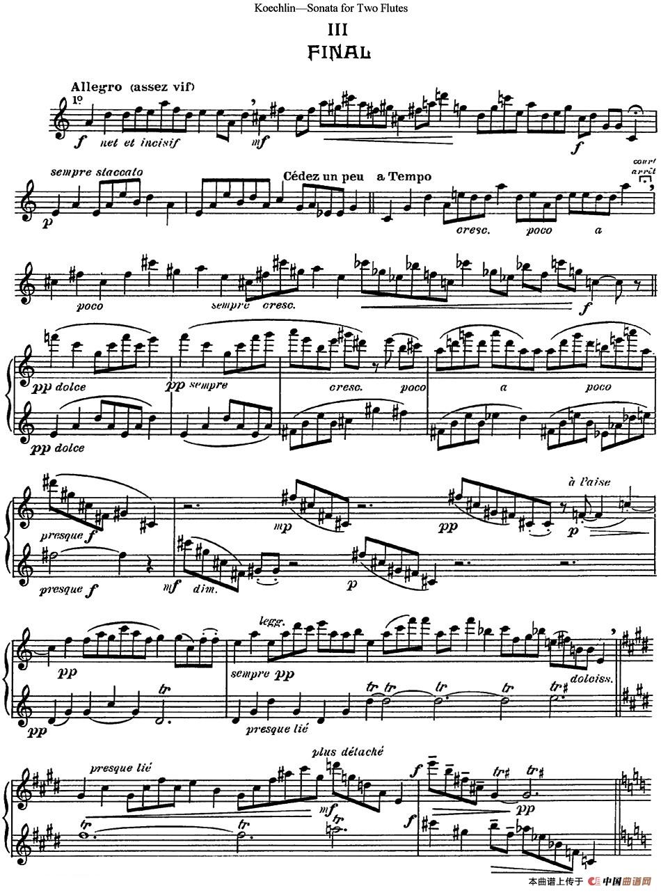 考埃琳双长笛奏鸣曲（NO.3）