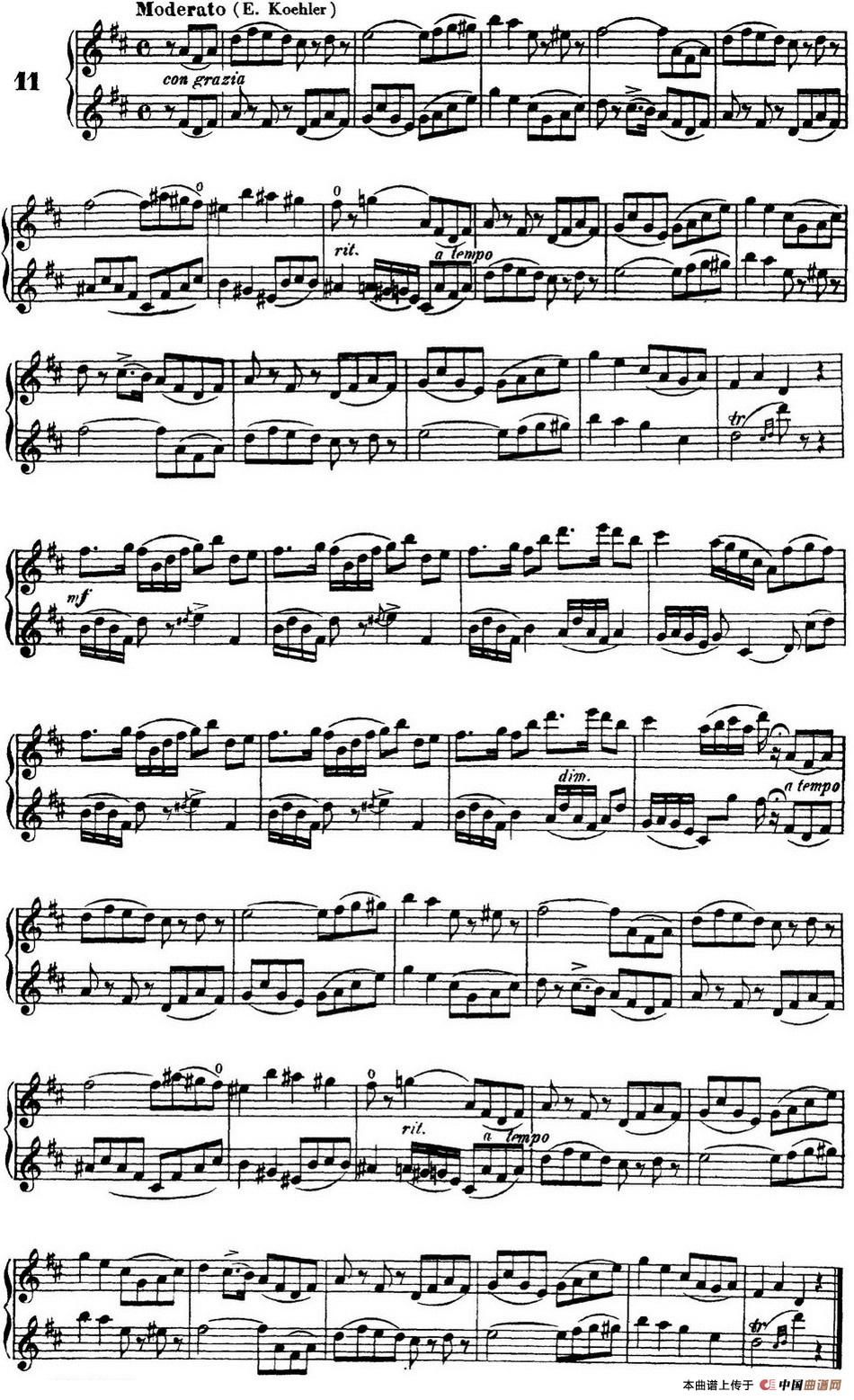 柯勒40首长笛提高练习曲OP.55（NO.11）