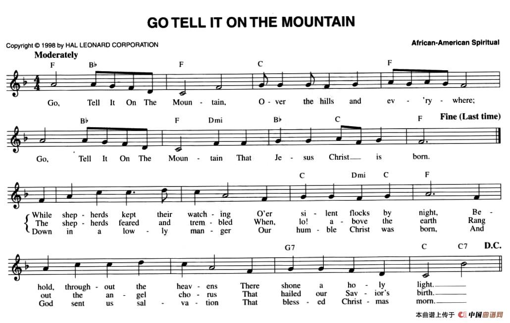 GO TELL IT ON THE MOUNTAIN