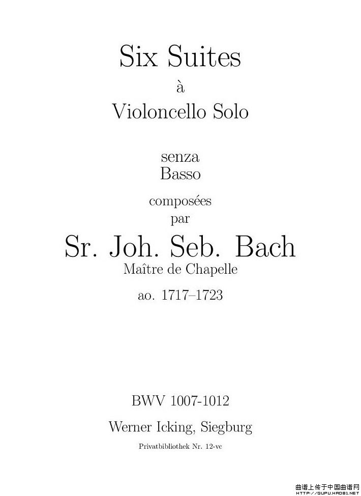 巴赫无伴奏大提琴练习曲之三小提琴谱