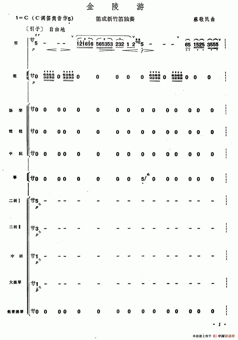 金陵游（笛子+乐队合奏）