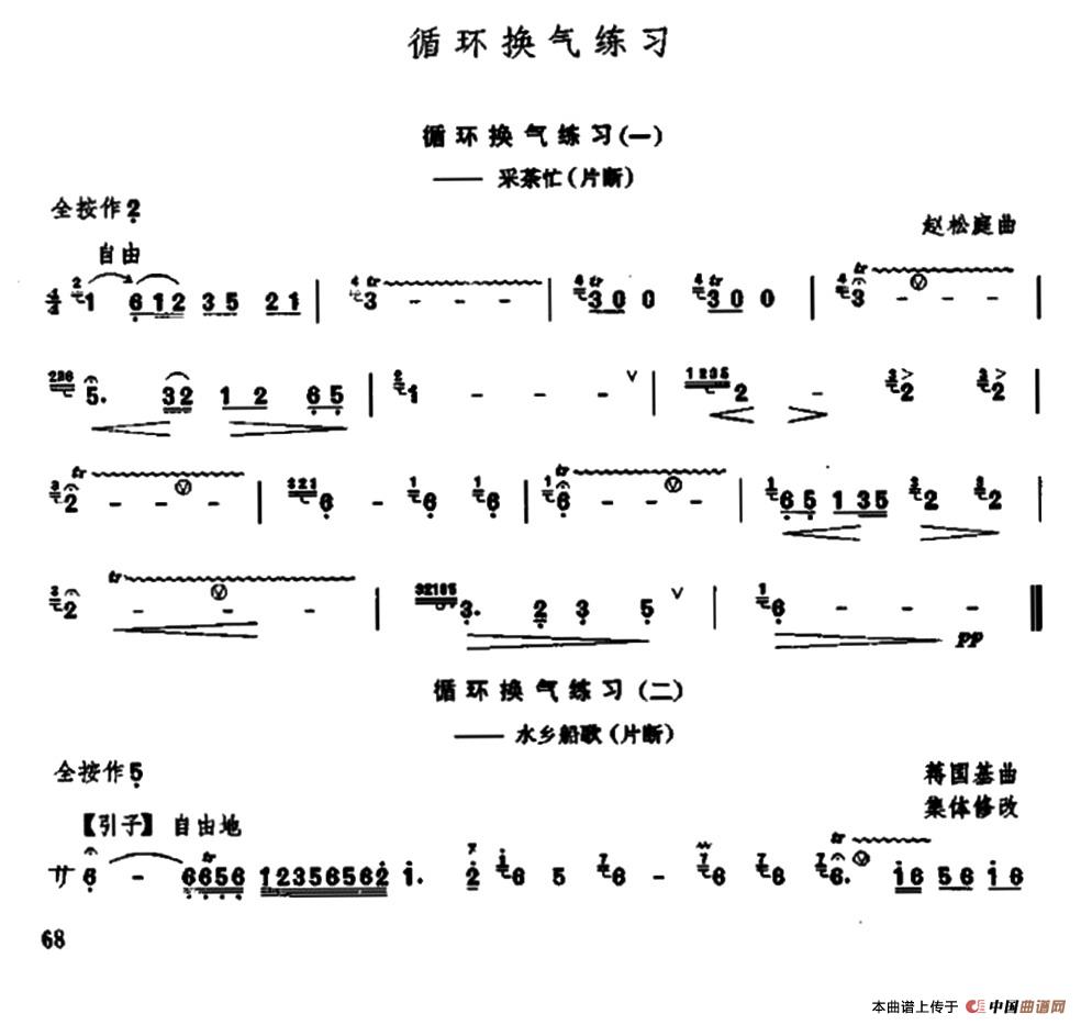 笛子循环换气练习