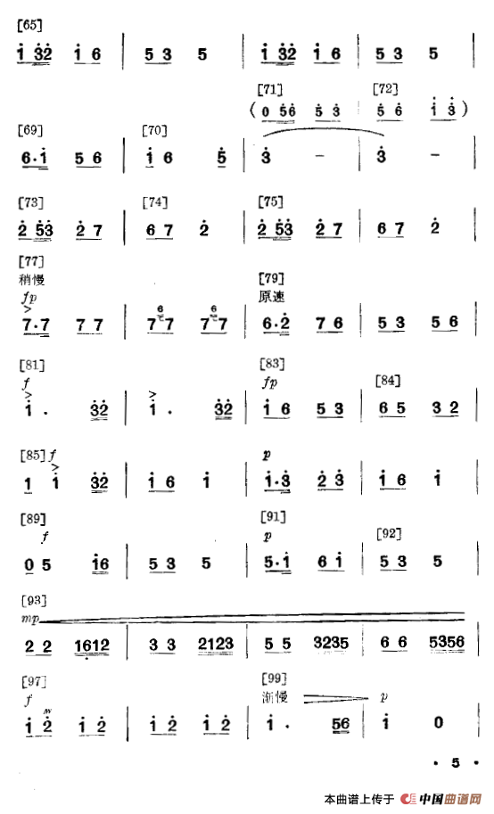 我爱这一行（舞蹈音乐主旋律谱）