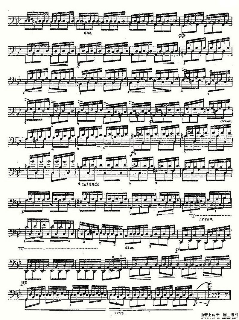 PIATTI 12 Caprices 之1（大提琴）小提琴谱