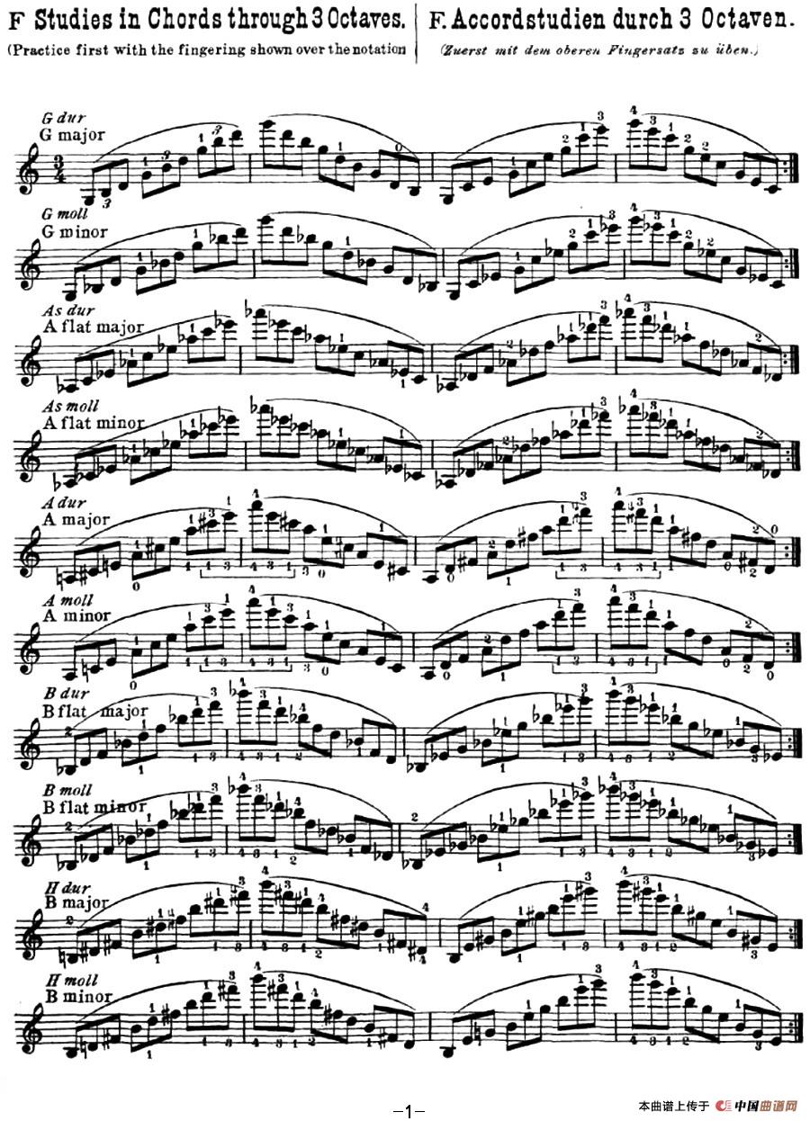 小提琴音阶练习·作品32小提琴谱