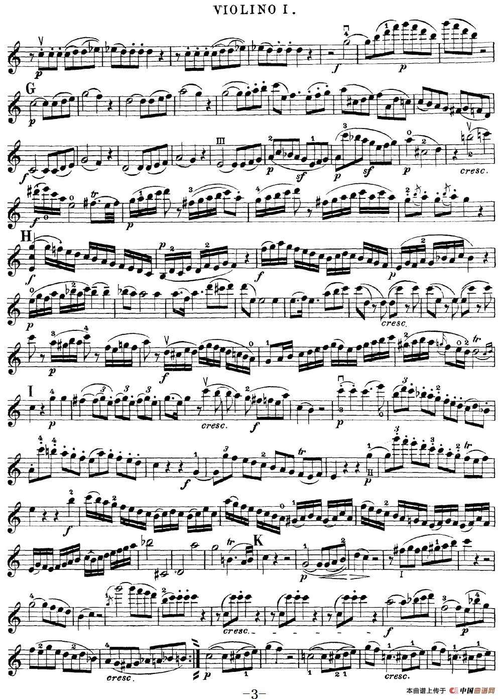 Mozart《Quartet No.19 in C Major,K.465》（Violin 1分谱）