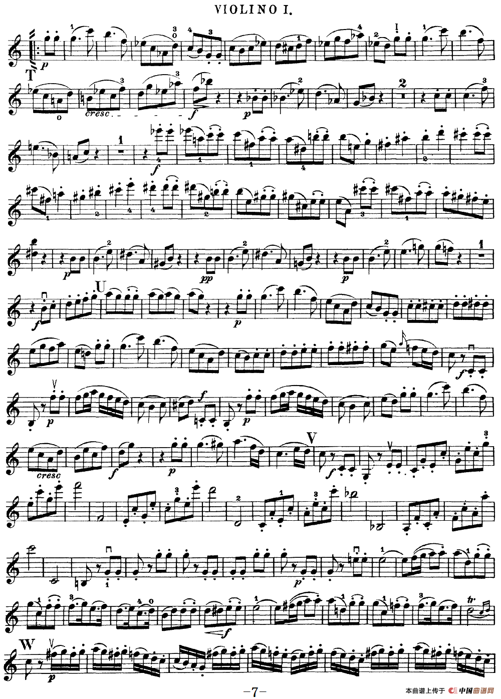 Mozart《Quartet No.19 in C Major,K.465》（Violin 1分谱）