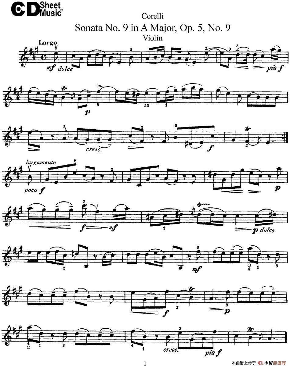 Sonata No.9 in A Major Op.5 No.9