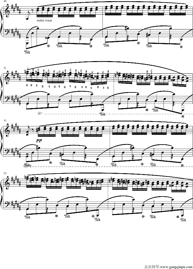 肖邦三度练习曲(op.25 no.6) 钢琴谱