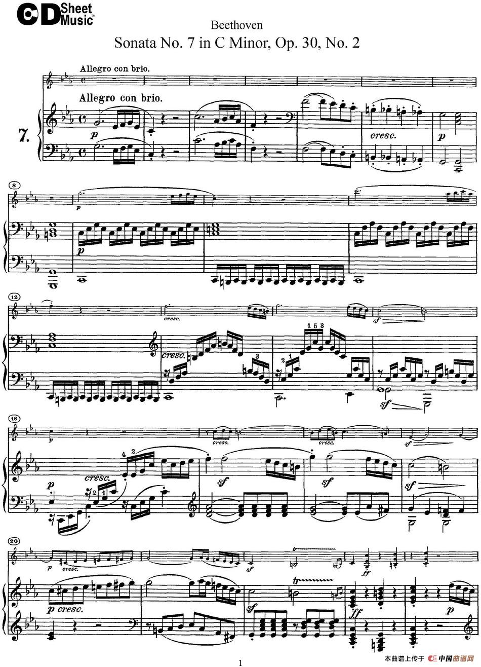 Violin Sonata No.7 in C Minor Op.30 No.2（小提琴+钢琴伴奏