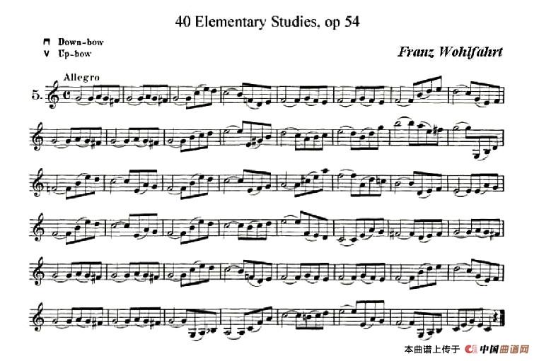 40首小提琴初级技巧练习曲之五