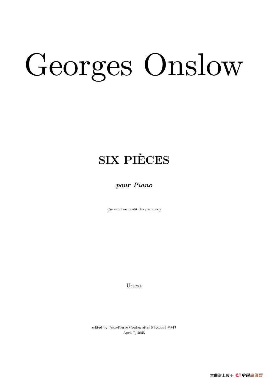 Six Pieces（6首钢琴小品·Ⅱ）
