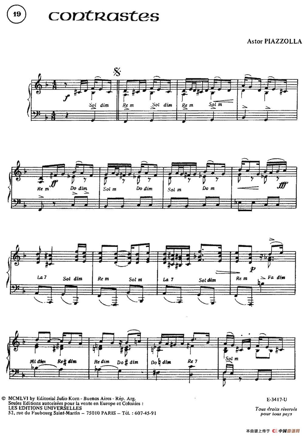 Piazzolla合集：19、Contrastes