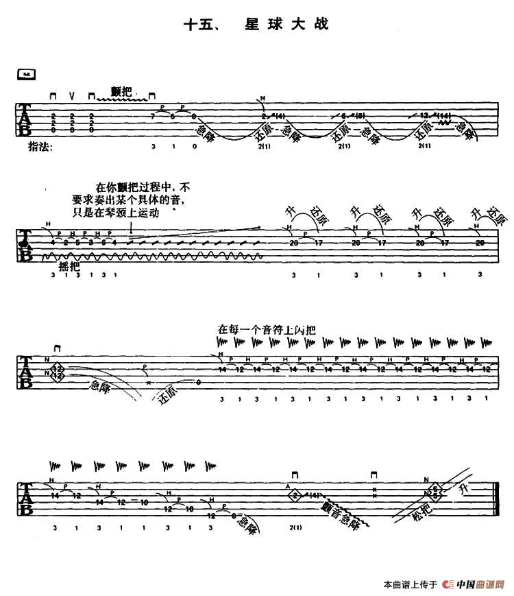 重金属吉他演奏示范曲谱（十五、星球大战）