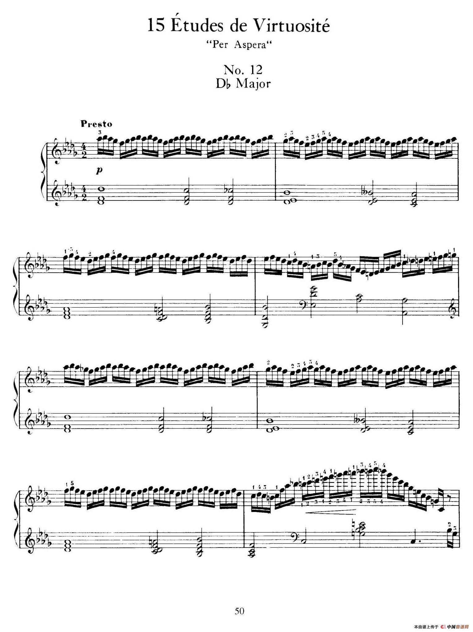 15 Etudes de Vortuosite Op.72（15首辉煌练习曲·12）