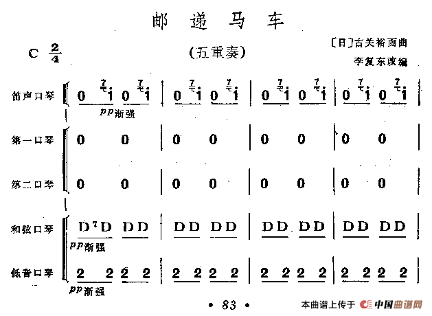 邮递马车（五重奏、李复东改编版）