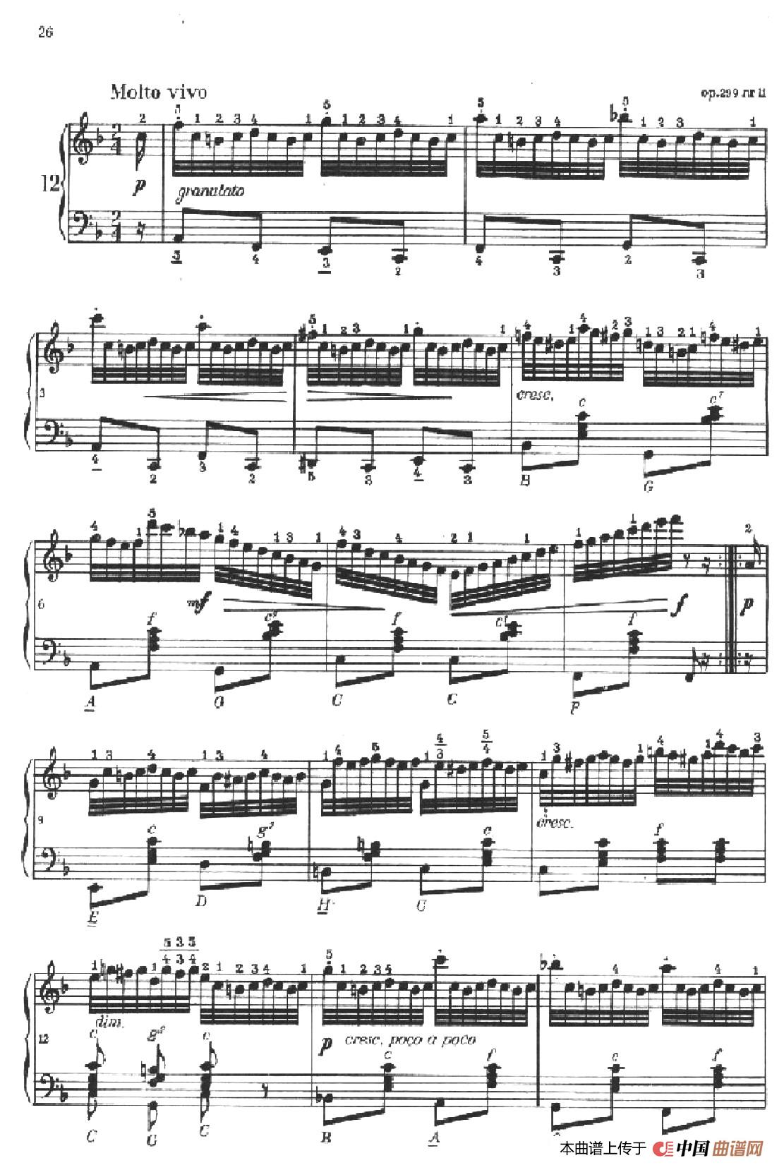《车尔尼手风琴练习曲集》第Ⅱ册（第10——14首