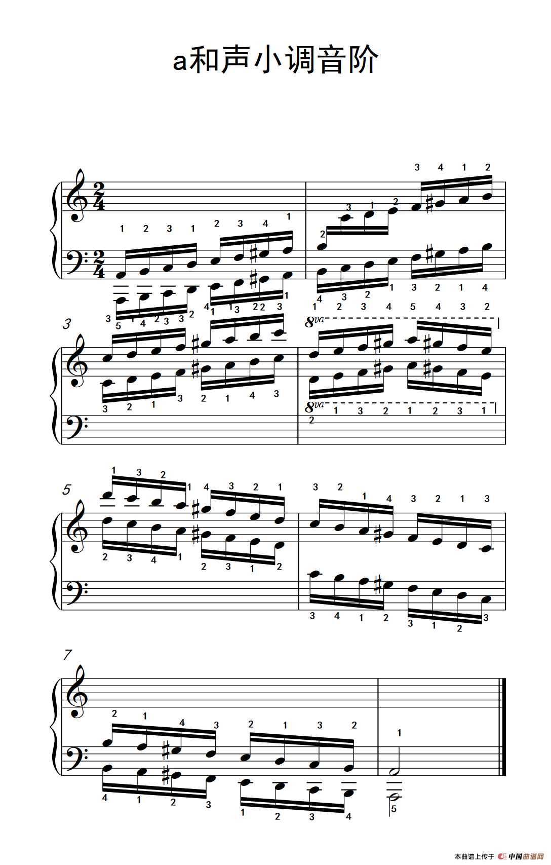 第八级2.a和声小调音阶（中央音乐学院 钢琴（业