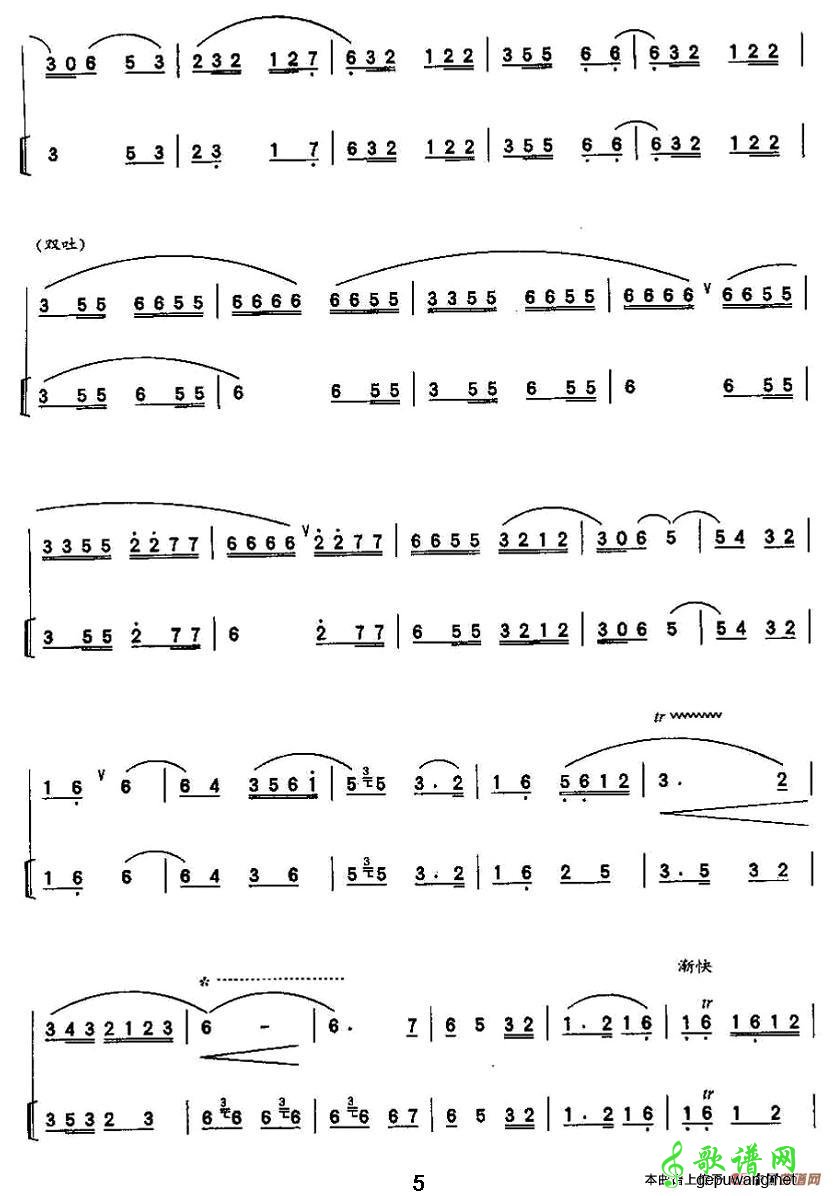 【庆丰收笛子谱】庆丰收笛子曲谱