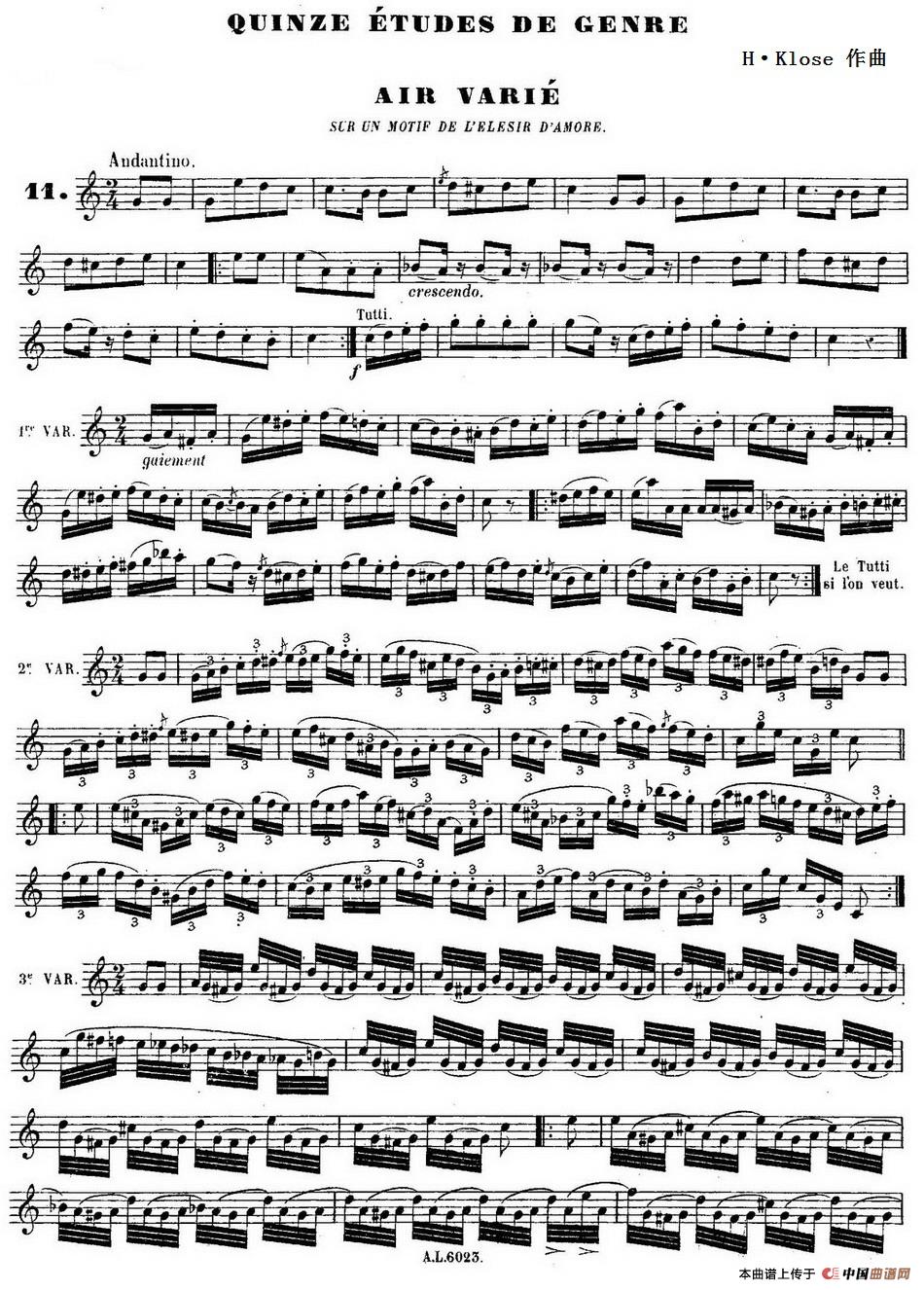 H·Klose练习曲（Quinze etudes de genre—11）