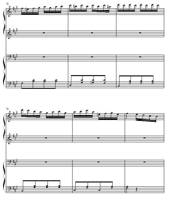 土耳其进行曲四手联弹钢琴谱