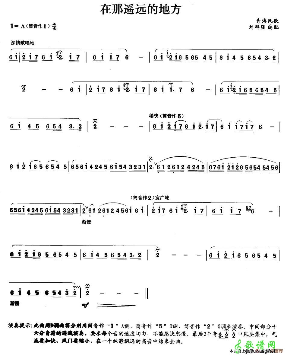 【在那遥远的地方笛子谱】