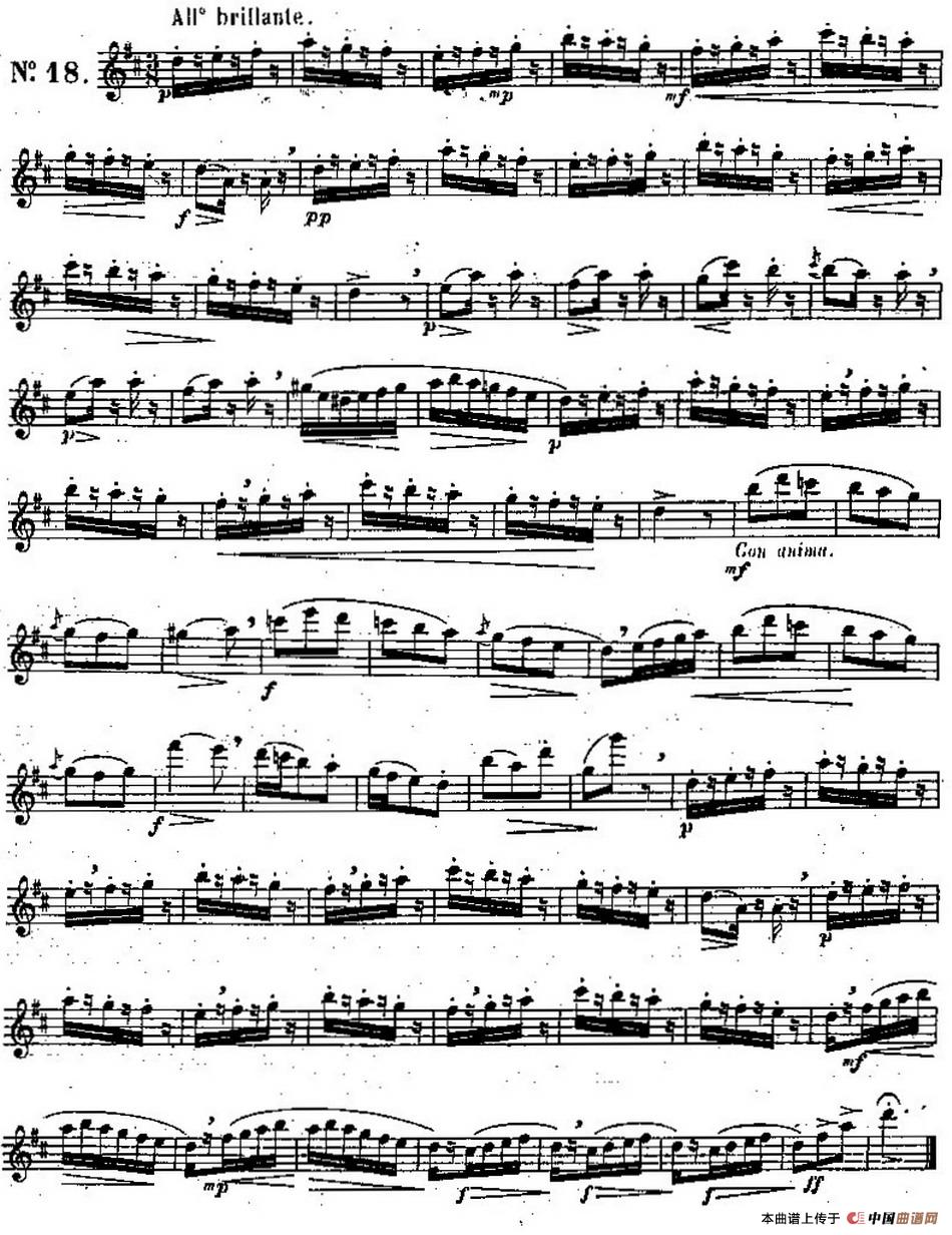 二十首练习曲作品131号（NO.18）长笛谱