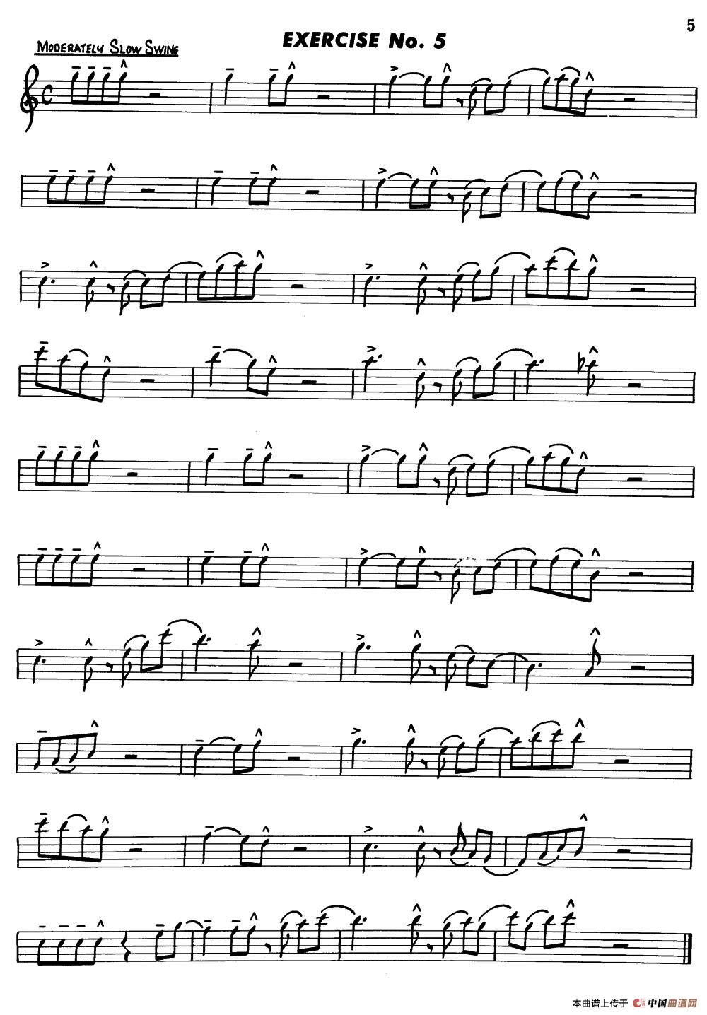 Basic Jazz Conception for saxophone（EXERCISE No.5）