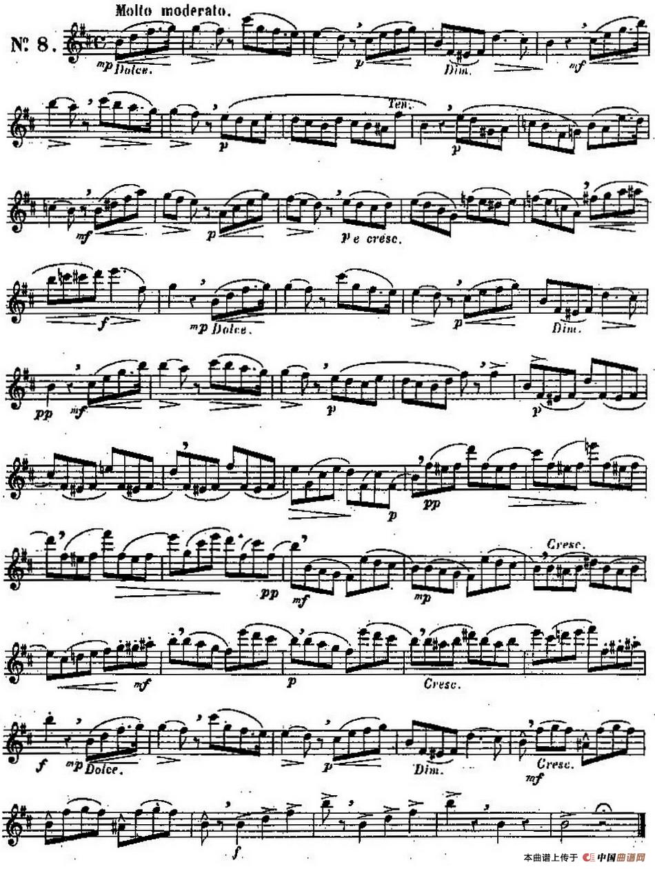 二十首练习曲作品131号（NO.8）长笛谱