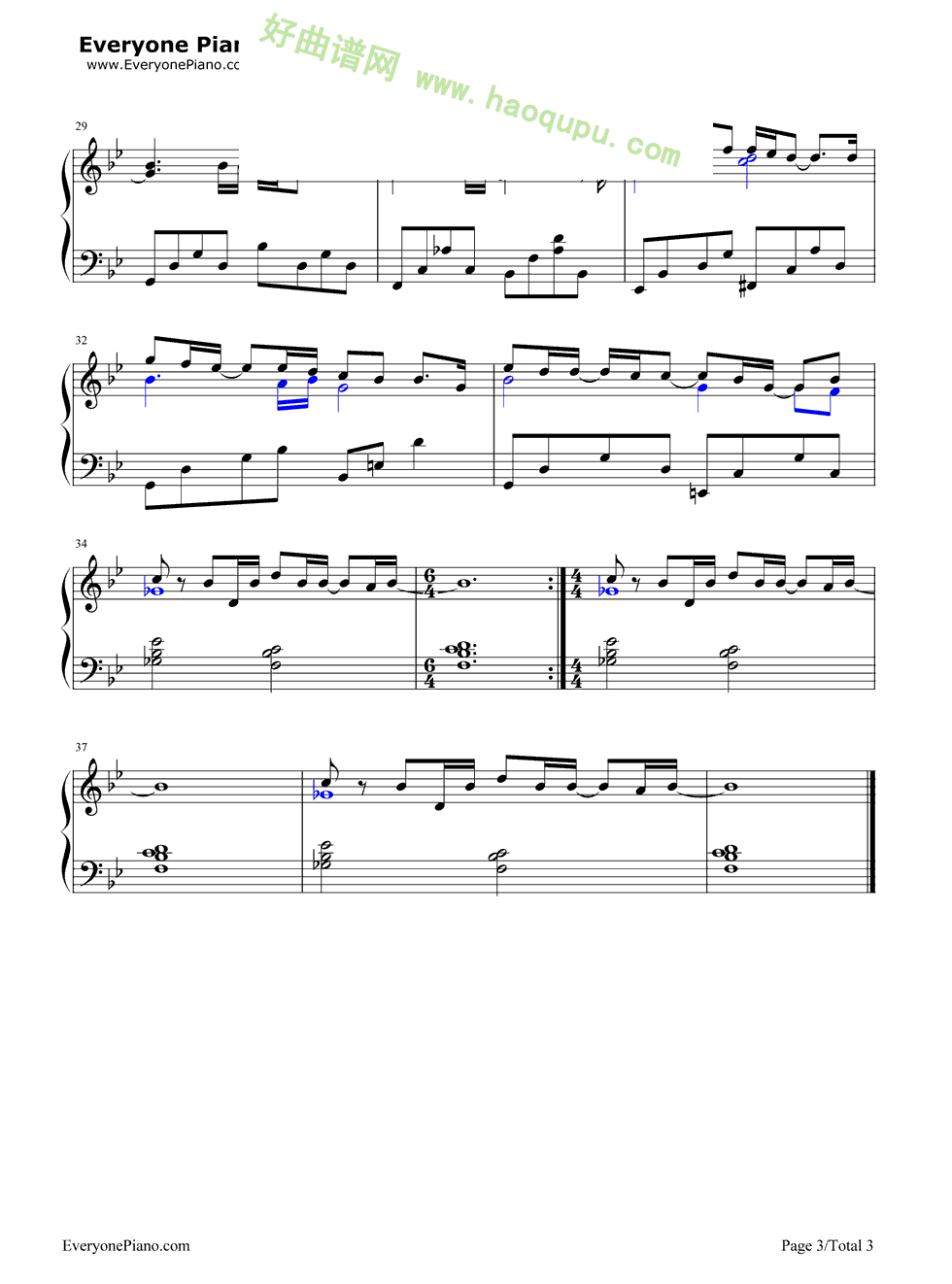 《向日葵的约定》（《哆啦A梦伴我同行》主题曲）钢琴谱