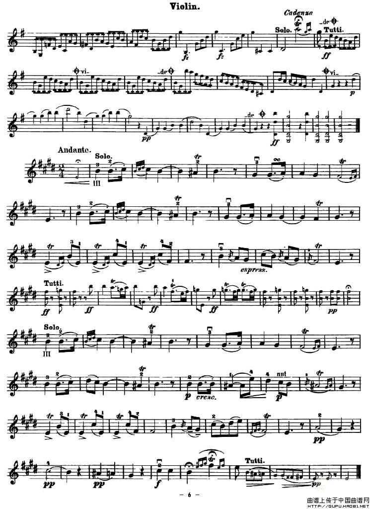 Concerto No.23 in G Major小提琴谱