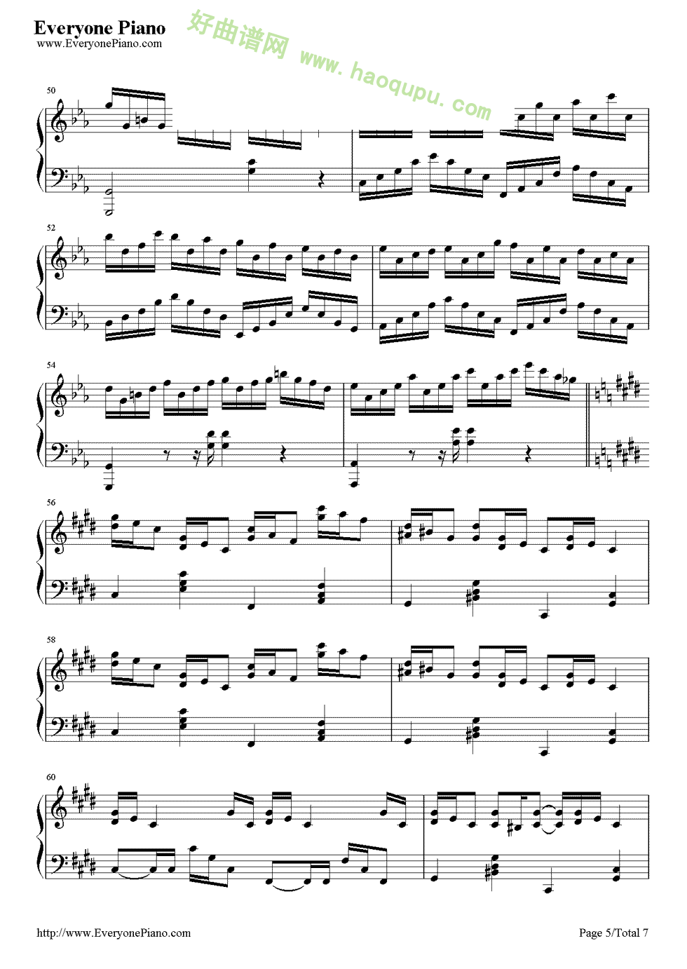 《克罗地亚狂想曲》（EOP教学曲） 钢琴谱第6张