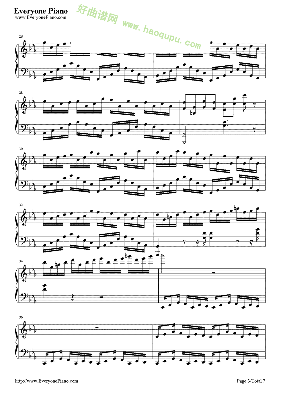 《克罗地亚狂想曲》（EOP教学曲） 钢琴谱第4张