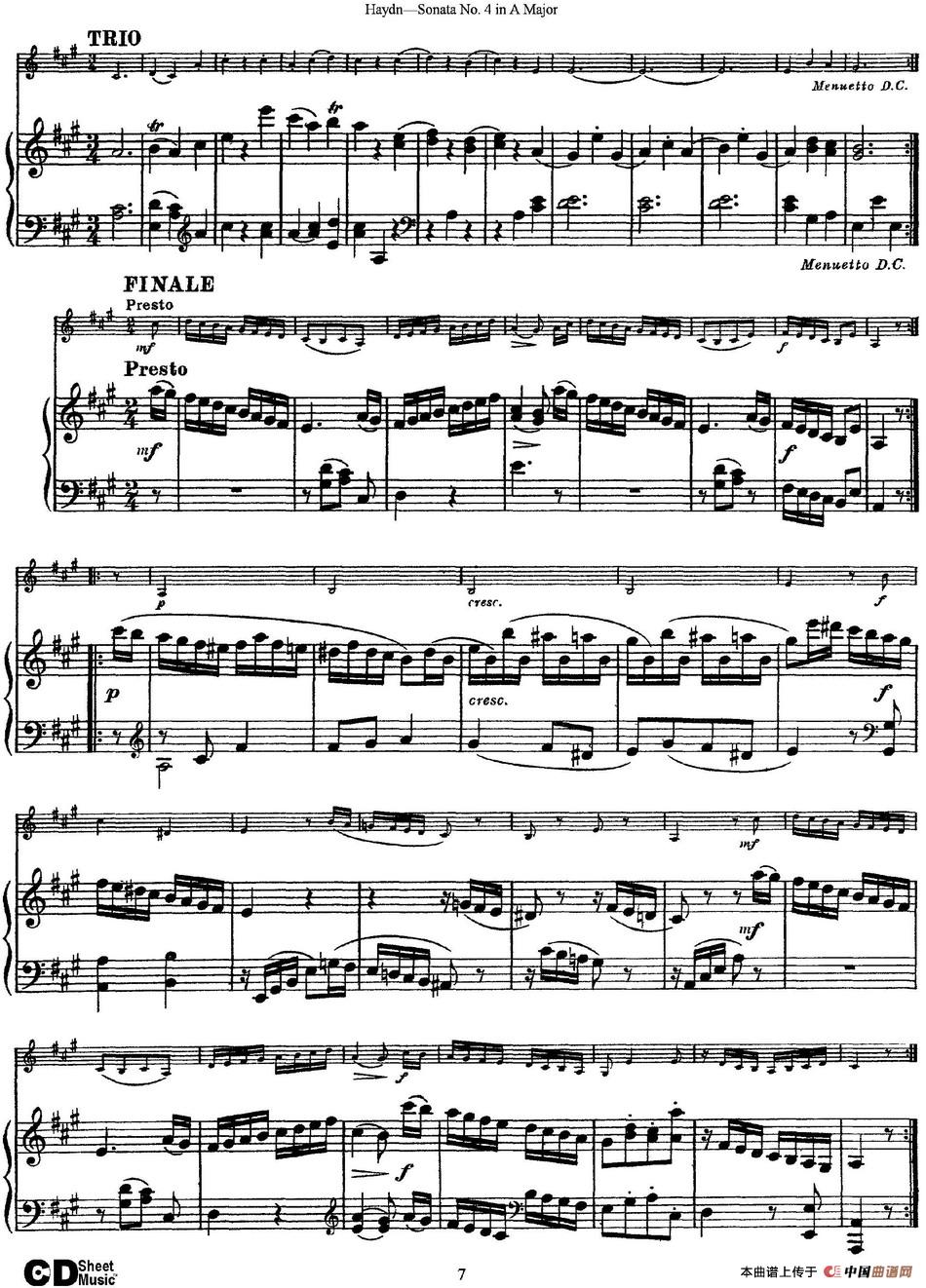 Violin Sonata No.4 in A Major（小提琴+钢琴伴奏）