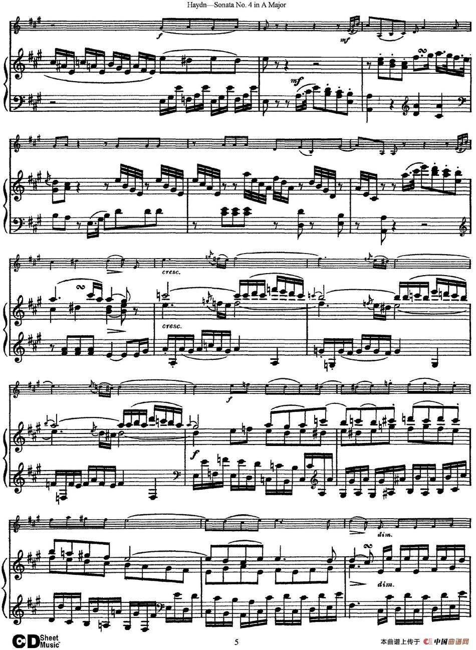 Violin Sonata No.4 in A Major（小提琴+钢琴伴奏）