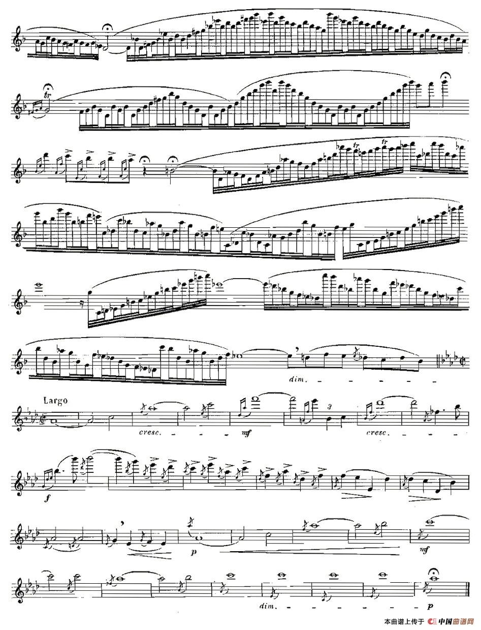 基于维尼亚夫斯基练习曲的10首长笛练习曲之4长笛谱.
