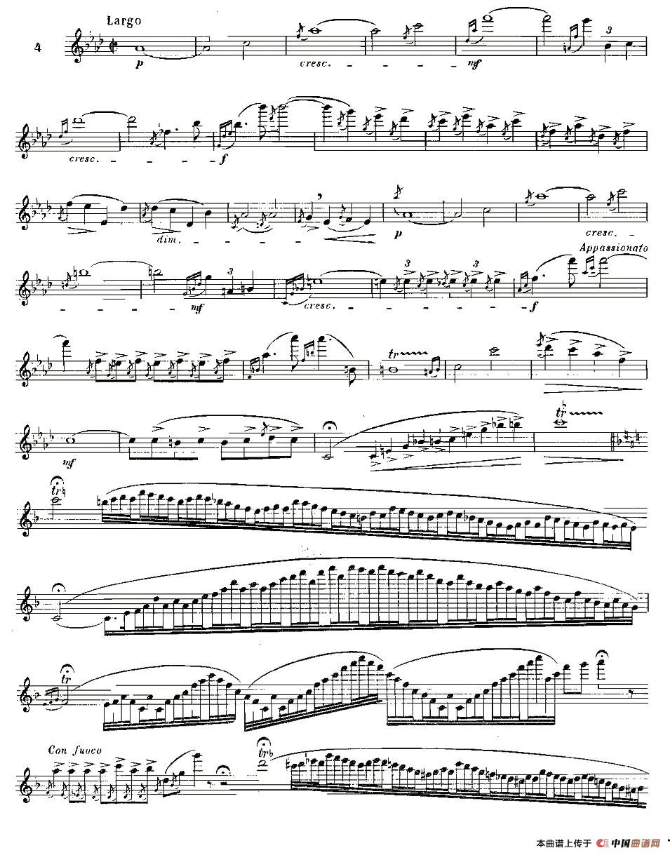 基于维尼亚夫斯基练习曲的10首长笛练习曲之4长笛谱.