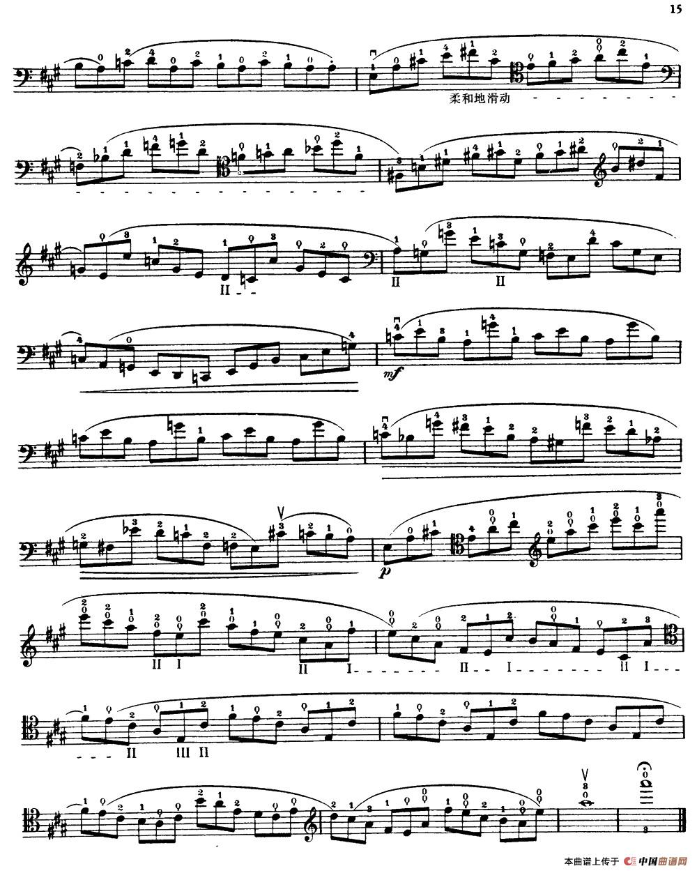 大提琴高级练习曲40首 No.7小提琴谱