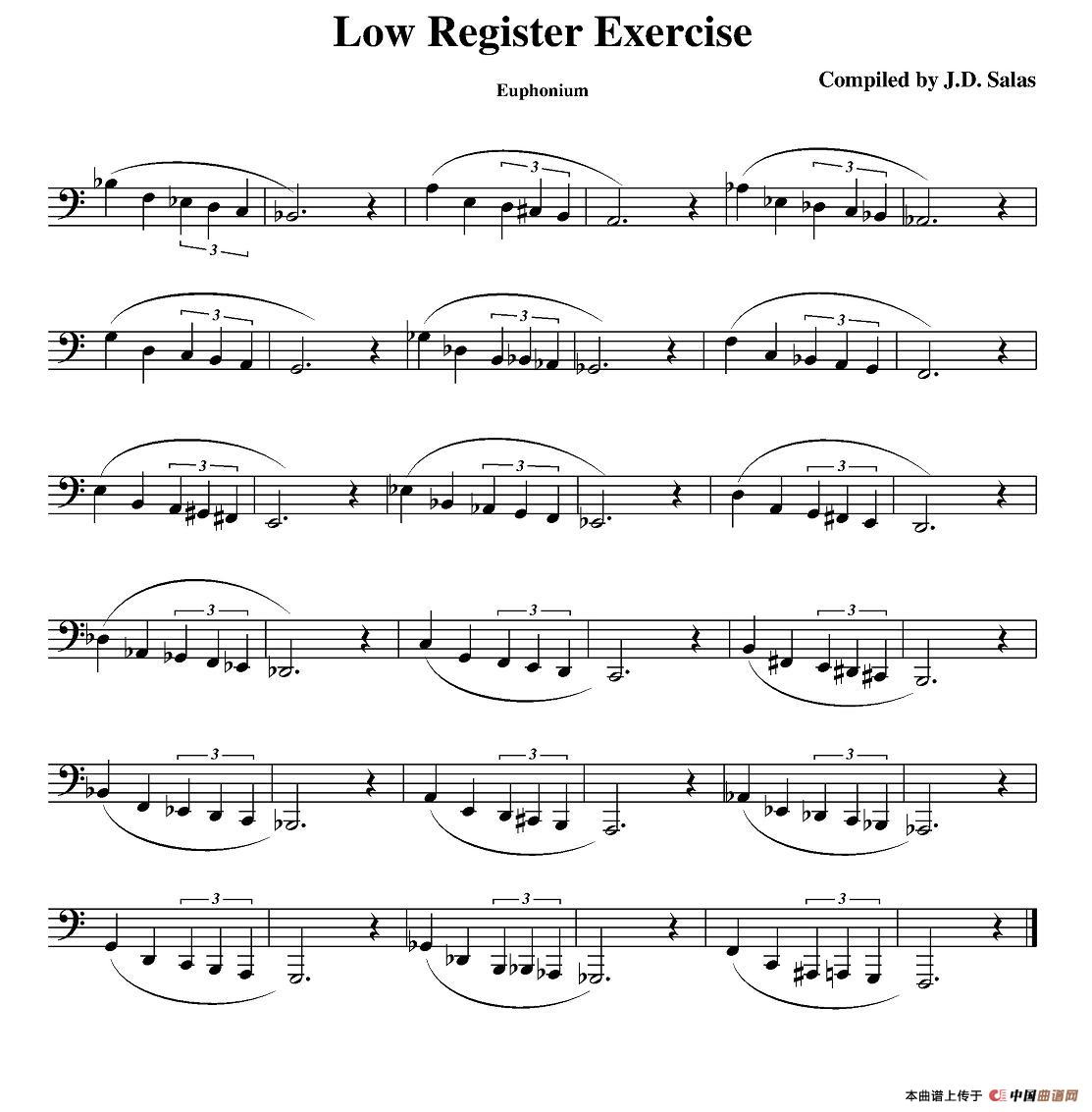 Low Register Exercise- Euphonium（大号练习教材选曲）