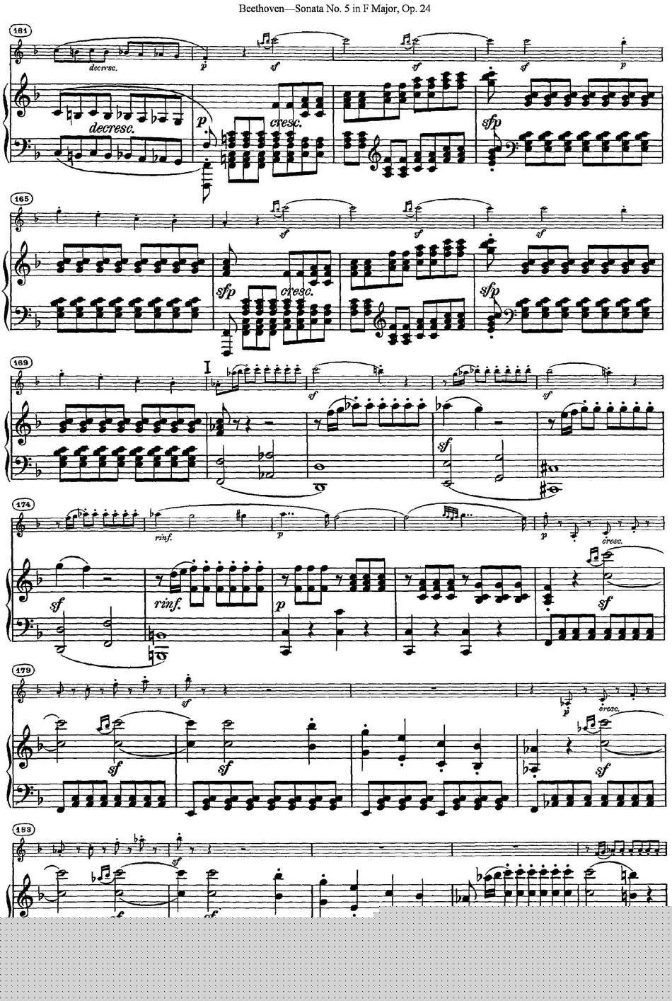 Violin Sonata No.5 in F Major Op.24（小提琴+钢琴伴奏）