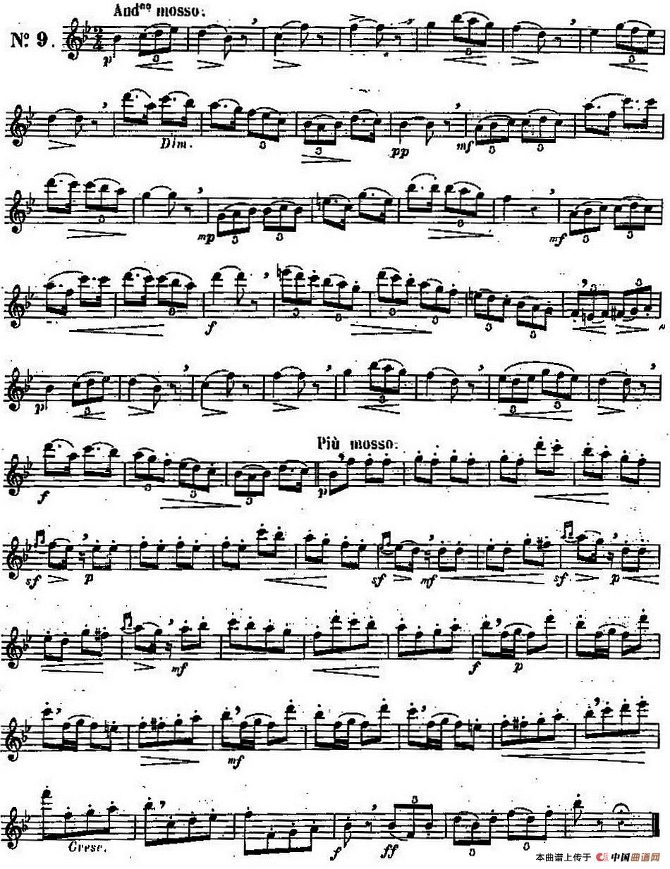 二十首练习曲作品131号（NO.9）长笛谱
