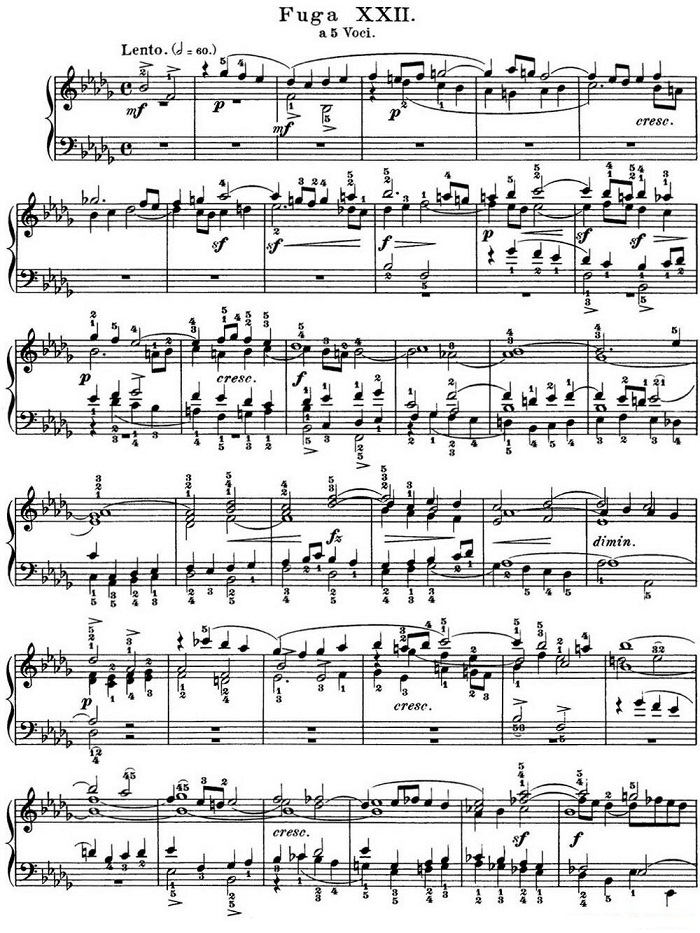 巴赫《平均律钢琴曲集·第一卷》之赋格曲（NO.22）