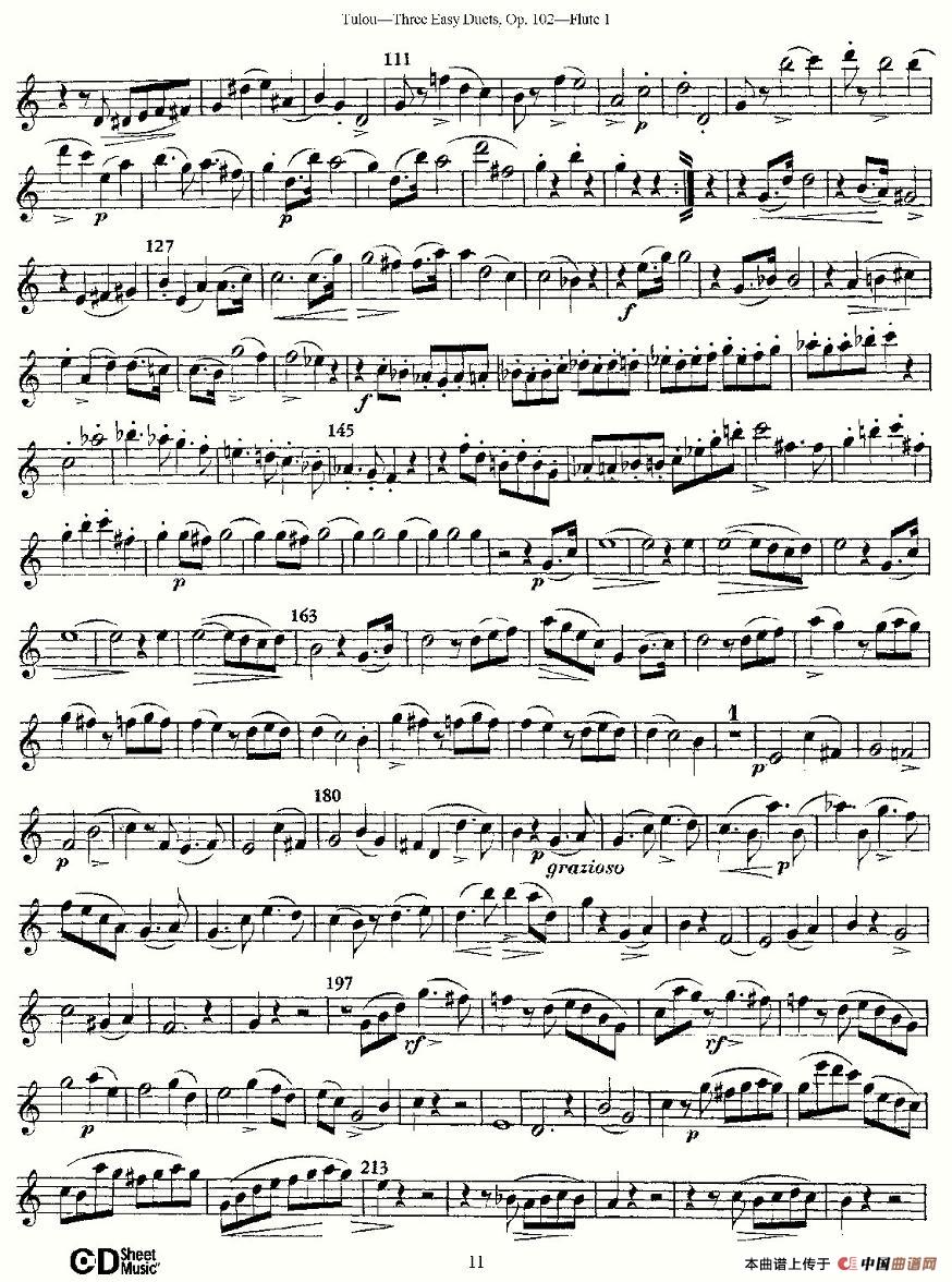 Three Easy Duets,Op.102 之第一长笛（三首简易重奏曲