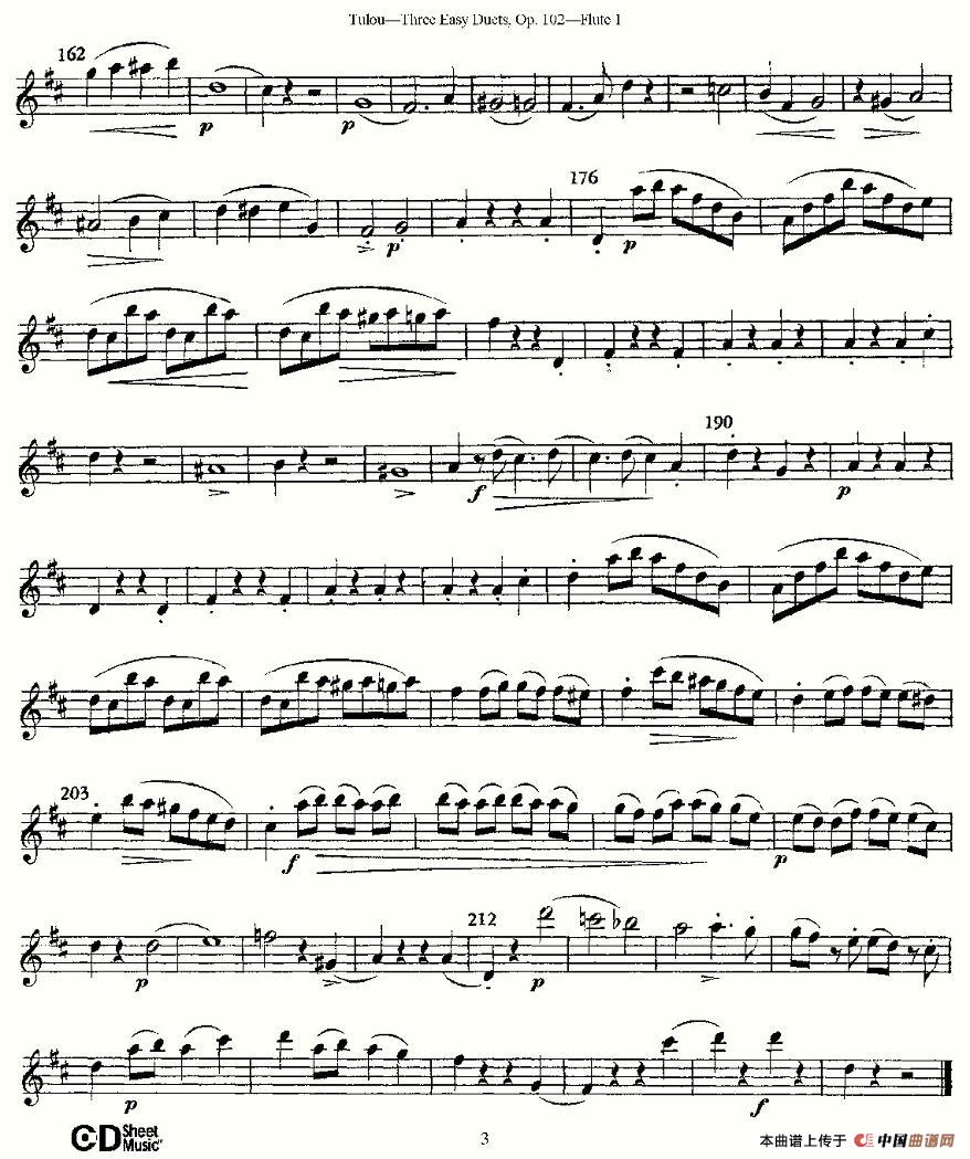 Three Easy Duets,Op.102 之第一长笛（三首简易重奏曲